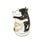 Pross Pin Must Valge Kallistavad Kassid Unisex Exquisite