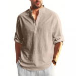 Uus meeste vabaaja pluus Puuvillane linane s&auml;rk lahtised topid pikkade varrukatega s&auml;rk Kevad s&uuml;gis vabaaja n&auml;gusad meeste s&auml;rgid US M