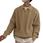 Meeste S&uuml;gis Talv Kampsun Rev&auml;&auml;riga &Uuml;hev&auml;rviline Kootud Lahtine Pikkade Varrukatega Lukuga Pehme Soe Pullover Keskmise Pikkusega Meeste Vabaaja Kampsun L hall