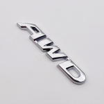 Kroomitud metallist neljarattaveo embleem, nelikveo logo m&auml;rgi 3D kleebisega autokleebis h&otilde;be