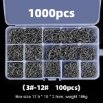 600/1000 tk kastiga &otilde;ngekonksude komplekt k&otilde;rge s&uuml;sinikusisaldusega terasest terav, vastupidav okastkonksuga kalap&uuml;&uuml;givarustuse varustus 1000 Pcs