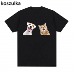 2023. aasta naljakaim kasside ja koerte T-s&auml;rk Unisex Harajuku esteetiline graafiline armas digitaalne Chibi T-s&auml;rk Unisex vintage puuvillane T-s&auml;rk 2XL