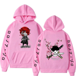 Jaapani Anime One Piece Luffy Roronoa Zoro Sanji Harajuku Kapuutsid Unisex Naiste Vabaaja Mood Unisex Kapuutsiga Pusa Meeste Top S pink