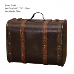 Retro kohver puidust nahast viimistletud antiikne hoiukarp dekoratiivne pagas fotograafia rekvisiitide jaoks Small