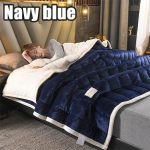 Talvine soe tekk Kolmekihiline lamineeritud puuvillane komposiit tekk paksendatud &uuml;hekordne diivan tekk tekk lambavilla tekk 200x230cm tumesinine v&auml;rv