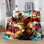 ONE PUNCH MAN Anime Cartoon Pehme pl&uuml;&uuml;sist tekk, flanelltekk elutuppa magamistoa voodi diivani piknikukate lastele 75x100cm (30x40inch)