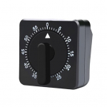 Mehaaniline k&ouml;&ouml;gitaimer Square 60-minutiline kaasaskantav akuvaba taimer toiduvalmistamiseks, k&uuml;psetamiseks ja aja haldamiseks must