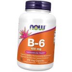 Vitamiin B6 (P&uuml;ridoksiin), Vitamiin B-6 100 korki, Now Foods 100 k&ouml;&ouml;giviljakapslit (36128361) 250vcaps