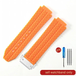 Hublot Yubo kvaliteetse silikoonist veekindla kellarihma jaoks Classic Fusion Big Bang kummist meeste 26*19mm 24*17mm tarvikud J01-Orange-Steel-Z2 26x19mm