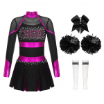 T&uuml;drukute cheerleading tantsuriietus Halloweeni v&auml;ljam&otilde;eldud kleit pikkade varrukatega kleit Cheer Leader vormiriietus maskeraadi cosplay r&otilde;ivad 11-12 Years