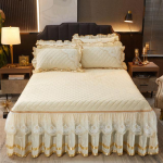 Talvekorallfliisist t&otilde;mblukuga eemaldatav luksuslik voodikate King Queen paksu sametist tepitud voodi seelik ilma padjap&uuml;&uuml;rita Only 2pcs Pillowcase beež