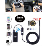 8 LED-i WIFI Endoscope veekindel boreskoobi kontrollkaamera iPhone'ile 5m black