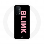 &Uuml;mbris Oppo A74 5G Blink Fandomile Blackpink Logo roosa must taust