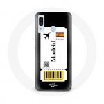 Coque pour Samsung Galaxy A30 Billet d'avion Madrid Espagne