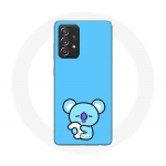 Coque pour Samsung Galaxy A52 Bangtan BTS BT21 Koya RM Fond Bleu