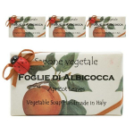 Alchimia Ladybug Soap Natural handmade perfume soap, FOGLIE DIALBICOCCA (Apricot), 4 pieces, 200g