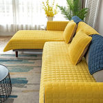 &Uuml;hev&auml;rviline libisemiskindel diivani kate Paks pehme pl&uuml;&uuml;s diivanipadja r&auml;tik elutoa m&ouml;&ouml;bli jaoks Decor Slipcovers diivanikatted 90x240cm 1pc kollane