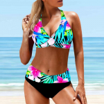 Naiste &otilde;lapaeltega ujumistrikoo Triibuline Stars Print Bikini Tankini ujumistrikoo S