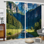 2tk River Mountain Meadow View Kardinaaken Kardina V&auml;lis varjualune Dekoratiivne seinavaip Kontor Magamistuba K&ouml;&ouml;k Elutuba W110xH240(CM)x2PCS-Rod pocket