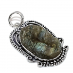 Natural Labradorite Gemstone Handmade 925 Sterling Silver Pendant 2.48 v5l77