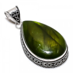 Natural Green Labradorite Gemstone 925 Sterling Silver Pendant 2.56 w3u41