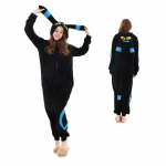 Umbreon Onesie T&auml;iskasvanute Kigurumi fliisist &uuml;hes t&uuml;kis pidžaama j&otilde;ulud Halloweeni cosplay kost&uuml;&uuml;m kogu kehale m&otilde;eldud riided S must