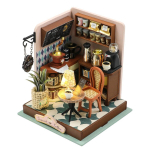 Kohvik Baby House Kit Mini DIY K&auml;sitsi valmistatud 3D Puidust pusle kokkupanek M&auml;nguasjad Kodu Magamistoakaunistus m&ouml;&ouml;bliga Size 1
