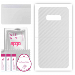 apgo Protective Skin Sticker for the back compatible with Samsung Galaxy S10e, Wrap Film, Foil, Vinyl - Pattern Transparent Carbon