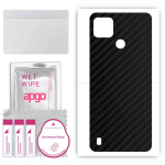 apgo Protective Skin Sticker for the back compatible with Realme C25s, Wrap Film, Foil, Vinyl - Pattern Carbon Black