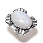 Natural Rainbow Moonstone Gemstone Handmade 925 Sterling Silver Ring S.7.5 q2d18