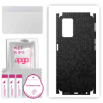 apgo Protective Skin Sticker for the back+sides compatible with Oppo A36, Full Wrap Film, Foil, Vinyl - Pattern Black Honeycomb