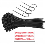 Iselukustuv kilekott must t&otilde;mblukud rihm nailonist kaablisideme komplekt 3*100 kinnitusr&otilde;ngas 3x200 silmustraat 3x150 3X100mm 1000pcs