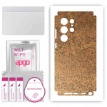 apgo Protective Skin Sticker for the back+sides compatible with Samsung Galaxy S23 Ultra, Full Wrap Film, Foil, Vinyl - Pattern Rusty Copper