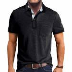 Meeste vabaaja polos&auml;rgid Klassikaline 4 n&ouml;&ouml;biga suvine l&uuml;hikeste varrukatega kaelusega T-s&auml;rk Solid Tees Golf Stiilsed topid meestele Business vabaaja polos&auml;rk XXXL must