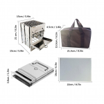 Puupliit roostevabast terasest kokkupandav mini s&ouml;egrill Kerge grillgrill telkimiseks aias &otilde;ues pikniku grillimiseks