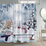 Talvised j&otilde;ulud du&scaron;ikardin Naljakas lumememm j&otilde;ulupuud kaminauto Mets lumine stseen uusaasta puhkemaja vannitoa sisustus W180xH180cm