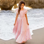 2023. aasta suvet&uuml;druku printsessi kleit Laste pitskleit 140cm roosa