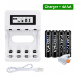 PALO AA 1,2 V laetavad akud + AAA laetav aku m&auml;nguasjadele + 1,2 V akulaadija 1,2 V Ni-MH AA AAA akule Charger+4aaa