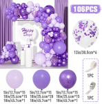 Purpurne &otilde;hupall Garland Arch Kit Pulmad Palju &otilde;nne s&uuml;nnip&auml;evaks Peokaunistus Metallist litritega Konfett Baloon Baby Shower Globos