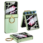 Magnethingekaitse galvaniseeritud raamiga l&auml;bipaistev k&otilde;va arvutitelefoni kate Samsung Galaxy Z Flip 6 &uuml;mbrisele koos r&otilde;ngahoidjaga For Galaxy Z Flip 6 lilla