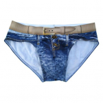 Meeste p&uuml;ksid, keskmise k&otilde;rgusega elastne v&ouml;&ouml;koht 3D imitatsiooniga teksad, tr&uuml;kitud aluspesu U-kumerad, &otilde;hukesed alusp&uuml;ksid, igap&auml;evane kandmine XL helesinine v&auml;rv