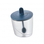 K&ouml;&ouml;gi v&uuml;rtsipurk kaane ja lusikaga l&auml;bipaistvast plastikust maitseainekarbist Toidukvaliteediga maitseainete s&auml;ilituskonteiner soolasuhkru ja pipra k&ouml;&ouml;gis k&uuml;psetamiseks roheline