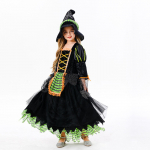 T&uuml;drukute Halloweeni Cosplay laste n&otilde;ia seeliku kost&uuml;&uuml;m, t&uuml;drukute peokost&uuml;&uuml;m, esinemiskost&uuml;&uuml;m L roheline