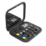 Mitme pesaga telefonihoidiku funktsionaalne kaabli salvestuskarp koos meigipeegliga kiirlaadimisliini U kettasalvestuskonteiner kodu jaoks beež