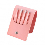 4 tk roostevabast terasest kulmupintsetid kunstnahast &uuml;mbrisega, lame, kaldus otsaga, t&auml;ppispintsett n&auml;ole kulmude karvade eemaldamine, nina meigivahend naistele lilla