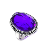Natural Amethyst Gemstone 925 Sterling Silver Jewelry Ring Size 8.5 j8j95