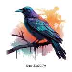 Akvarell lindude soojus&uuml;lekande kleebised on termopressiga isetehtud A-tasemel pestavad vin&uuml;&uuml;list kapuutsid Topid loomaplaastrid