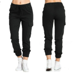 Naiste elastne v&ouml;&ouml;koht Combat Cargo Pants vabaaja p&uuml;ksid S-4XL L must