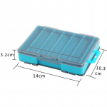 P&uuml;&uuml;gitarvete kast 14 lahtrit kalastustarvikud peibutuskonksu hoiukohver Kahepoolsed kalap&uuml;&uuml;giriistade organiseerimiskarbid 14*10.5*3.2cm oranž