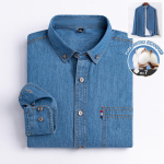 Uus 100% puuvillane meeste s&auml;rk pikkade varrukatega kevad-s&uuml;gis denim taskutega k&otilde;rgekvaliteediline moodne riietus vabaaja slim fit M gray